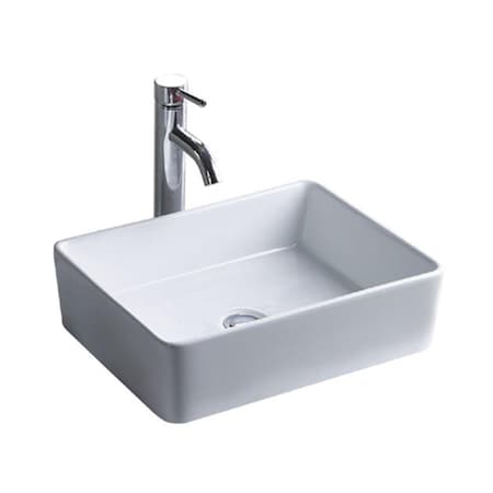 Kd 17 in. Rectangular Vitreous Ceramic Vessel Bathroom Sink in White KD2505405